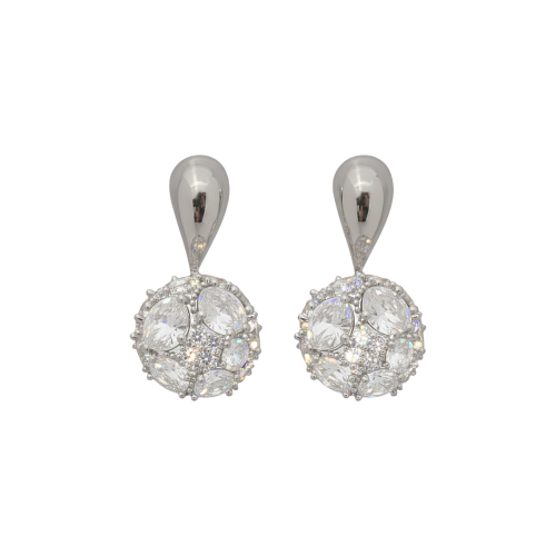 Imagem de Brinco com Esfera Cravejada com Zircônias